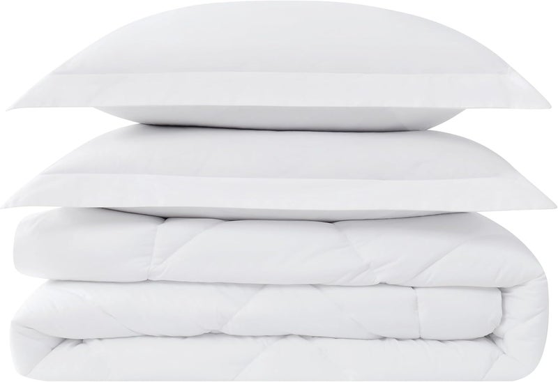 Cannon طقم لحاف كانون الصلب بحجم كينغ وكوين 3 قطع باللون الأبيض - Image 4