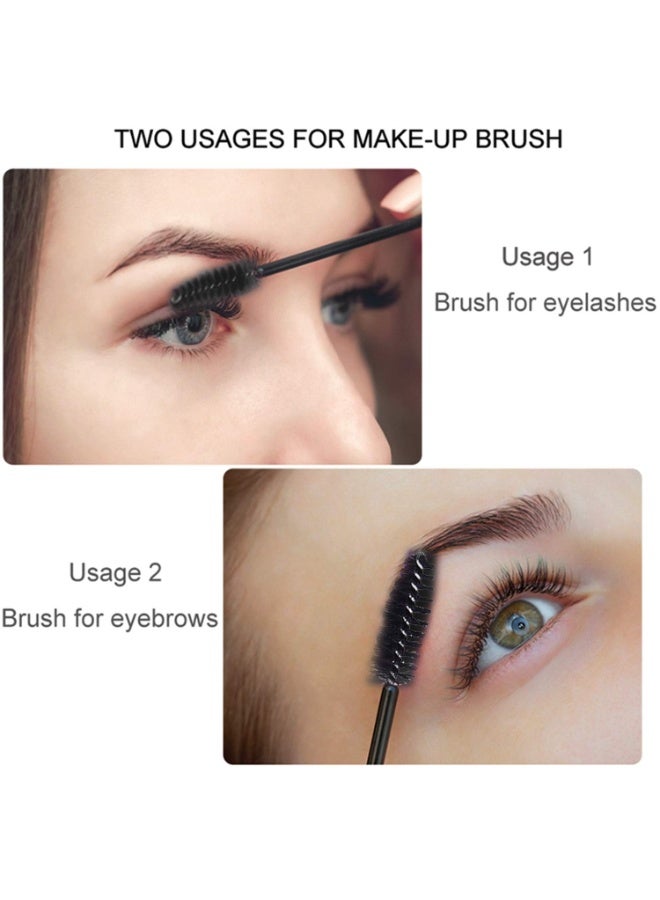 NIKITA.VIVI 50 Piece Eyelash and Eyebrow Brush Set Black Disposable Eyelash Mascara Brushes Makeup Brush Applicators Eyebrow Spoolies Disposable Mascara Wands Small Makeup Eyebrow Brush Micro Eyelash Brush - Image 4