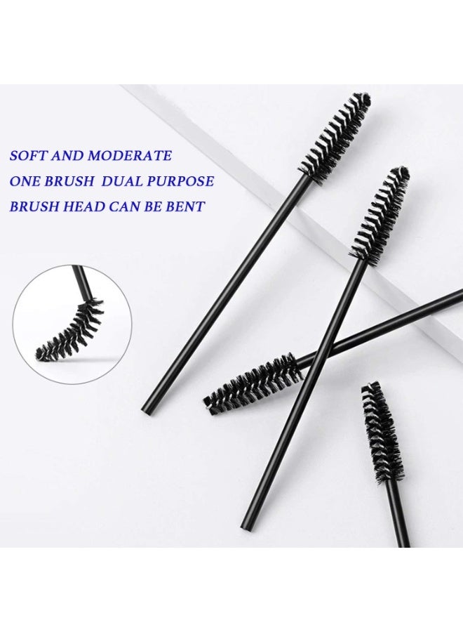 NIKITA.VIVI 50 Piece Eyelash and Eyebrow Brush Set Black Disposable Eyelash Mascara Brushes Makeup Brush Applicators Eyebrow Spoolies Disposable Mascara Wands Small Makeup Eyebrow Brush Micro Eyelash Brush - Image 3