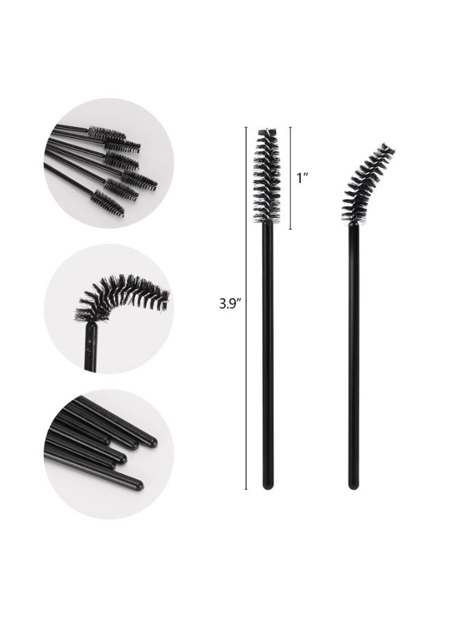 NIKITA.VIVI 50 Piece Eyelash and Eyebrow Brush Set Black Disposable Eyelash Mascara Brushes Makeup Brush Applicators Eyebrow Spoolies Disposable Mascara Wands Small Makeup Eyebrow Brush Micro Eyelash Brush - Image 2