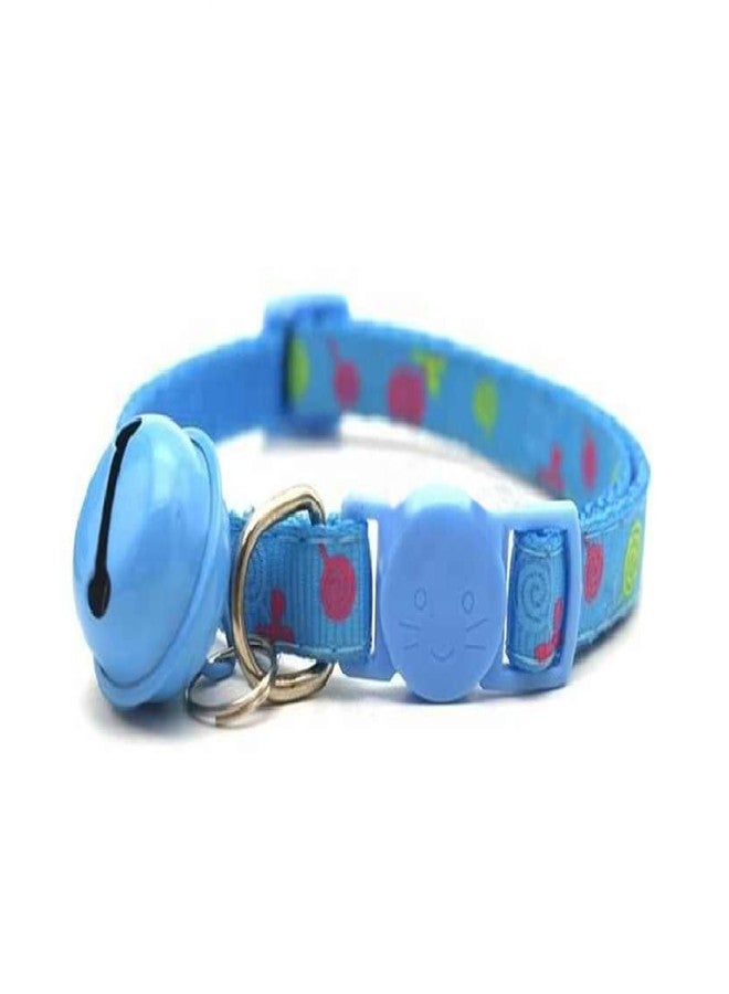 LitVibes Cat Collar With Bell,Kitten Kitty & Small Dogs Soft Adjustable Collar,Safe,Breakaway For Cats And Puppies-Blue (Lollipop Design),?14 cm,W_2 cm - Image 1