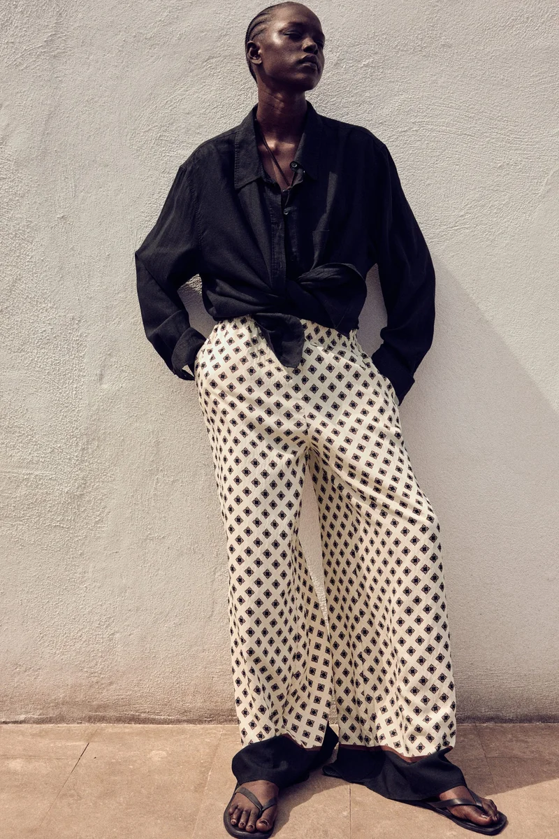 اتش اند ام بنطلون واسع بتصميم سهل الارتداء