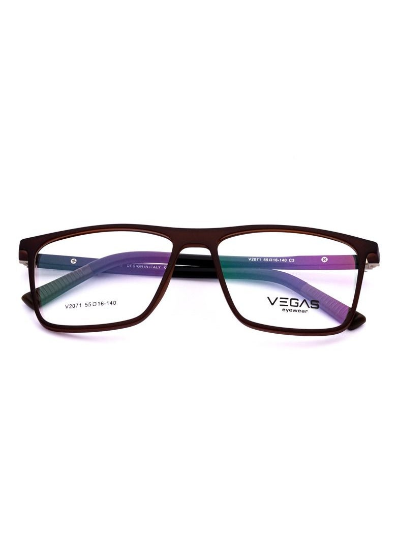 VEGAS - Unisex Eyeglasses V2071 - Brown - Image 1