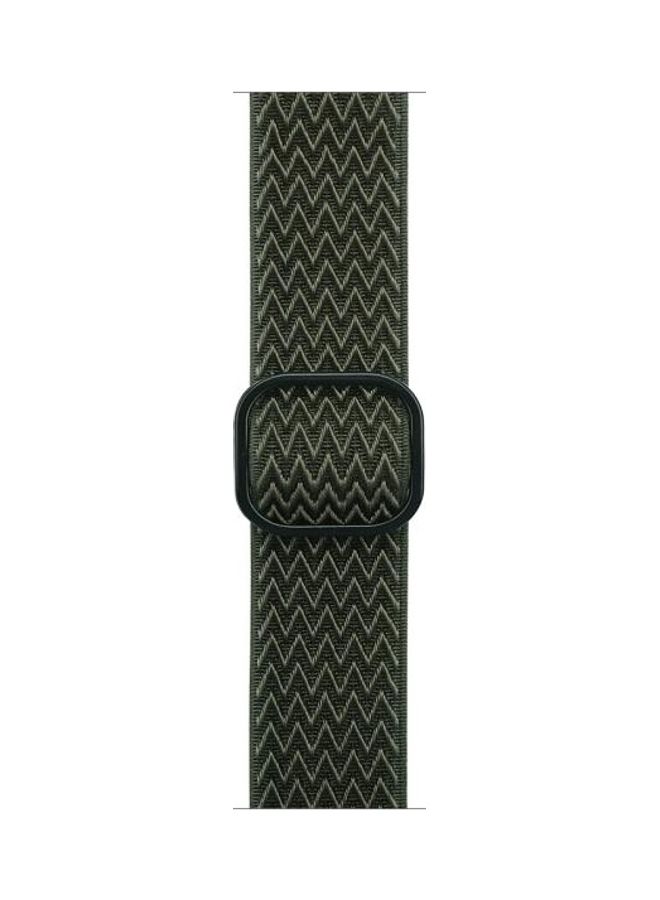 NIBEMINENT Wave Texture Replacement Watchbands For Apple Watch Series 7 45mm/6 & SE 5 4 44mm/3 2 1 42mm Army Green - Image 3