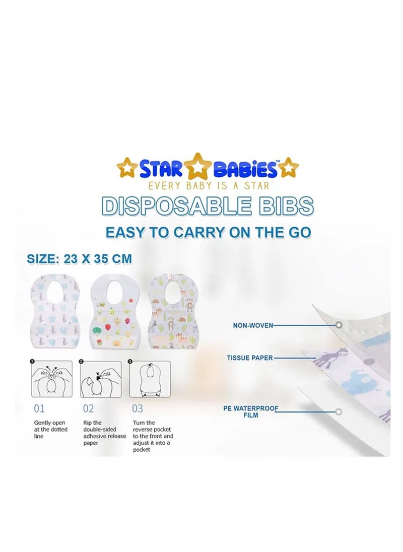 STAR BABiES - Star Babies - Disposable Bibs Pack of 10 - Elephant - Image 1
