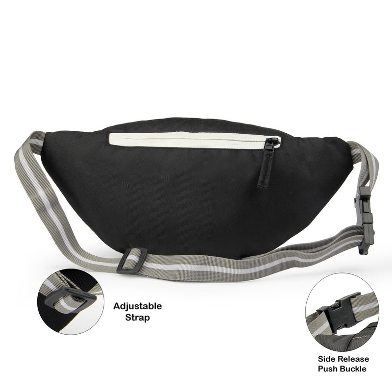 WORLD STAR Polyester Waist Pack Travel Handy Hiking Zip Pouch Document Money Phone Belt Sport Bag for Men and Women and Adult | Multicolor | binstar Swag White Chain Waist Bag - Image 2