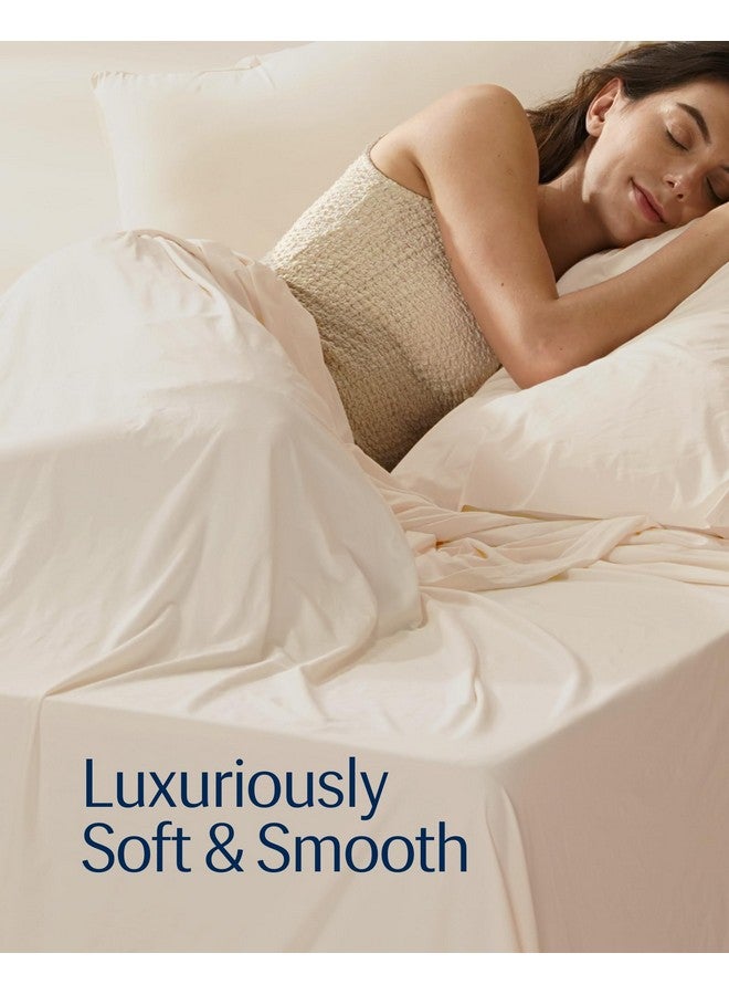 Rest REST® Evercool®+ Flat Sheet Full/Queen Size, Breathable Luxury Bedding for Hot Sleeper and Night Sweats, Bed Sheet with Woven Ionic+ Self Cleaning Silver Yarn for Sensitive Skin, Snow Ivory  - Image 3