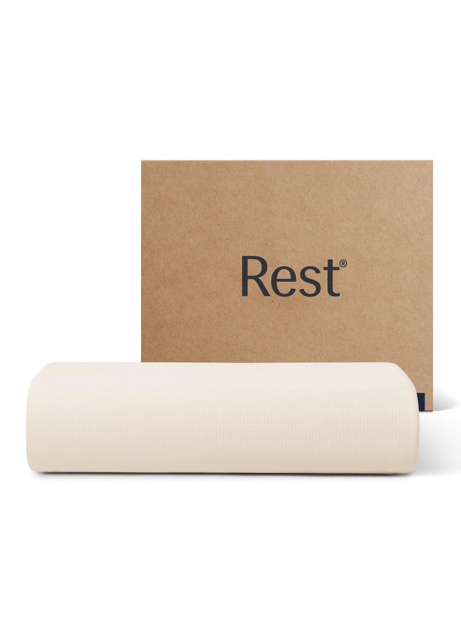Rest REST® Evercool®+ Flat Sheet Full/Queen Size, Breathable Luxury Bedding for Hot Sleeper and Night Sweats, Bed Sheet with Woven Ionic+ Self Cleaning Silver Yarn for Sensitive Skin, Snow Ivory  - Image 1
