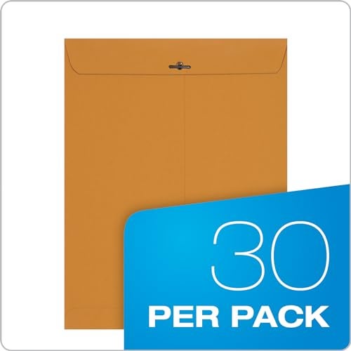 Columbian 10 x 13 Clasp Envelopes, Gummed, 28 lb Brown Kraft, for Mailing Flat Letter Size Documents or Photos, Bulk Pack, 30 Per Pack (COLO405) - Image 4