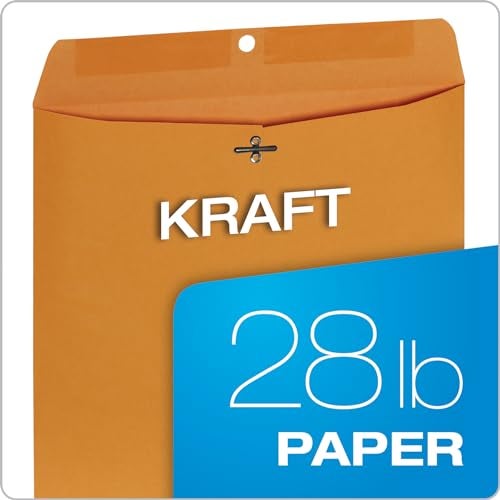 Columbian 10 x 13 Clasp Envelopes, Gummed, 28 lb Brown Kraft, for Mailing Flat Letter Size Documents or Photos, Bulk Pack, 30 Per Pack (COLO405) - Image 5