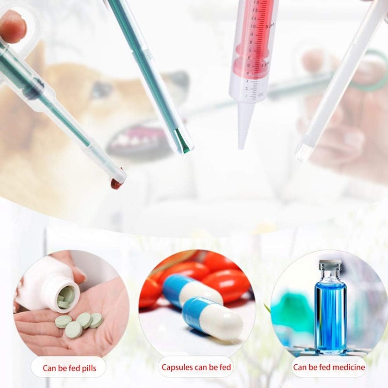 أداة توزيع الحبوب للحيوانات الأليفة (tchrules)، مكونة من 4 قطع: حقنة للقطط والكلاب، وجهاز تغذية الحيوانات الأليفة، وأداة لفتح الحبوب، وأداة تغذية طبية للقطط والكلاب والحيوانات الصغيرة (المجموعة 1). - Image 4