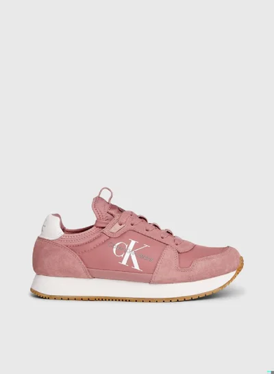 Calvin Klein Jeans Women's Suede Trainers -  suede upper, Pink/ White