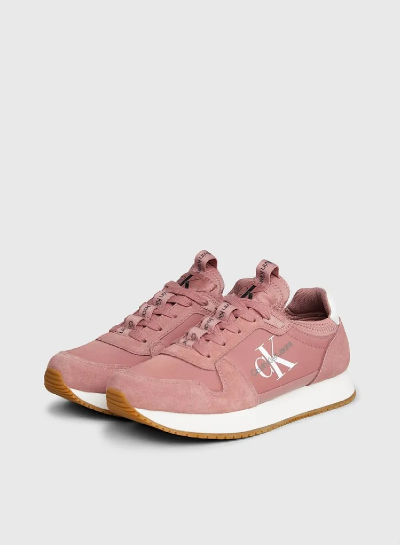 Calvin Klein Jeans Women's Suede Trainers -  suede upper, Pink/ White
