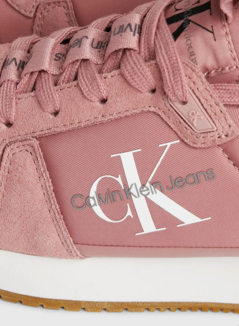 Calvin Klein Jeans Women's Suede Trainers -  suede upper, Pink/ White