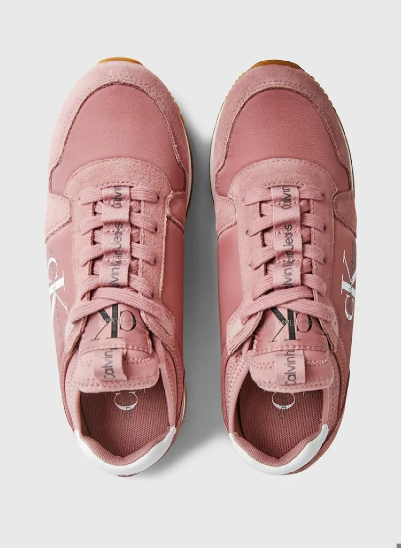 Calvin Klein Jeans Women's Suede Trainers -  suede upper, Pink/ White
