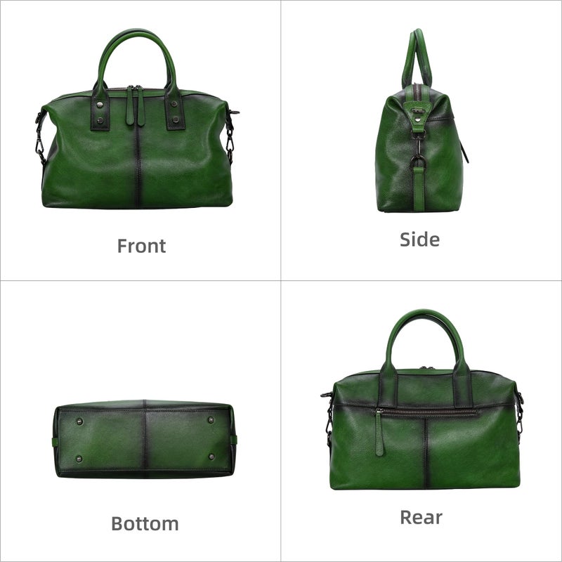 Iswee Satchel Bags Retro Leather Purses for Women Handbags Shoulder Bags Luxury Tote Hobo Cross Body Work Doctor Bag Pocketbooks(Green) - Image 5