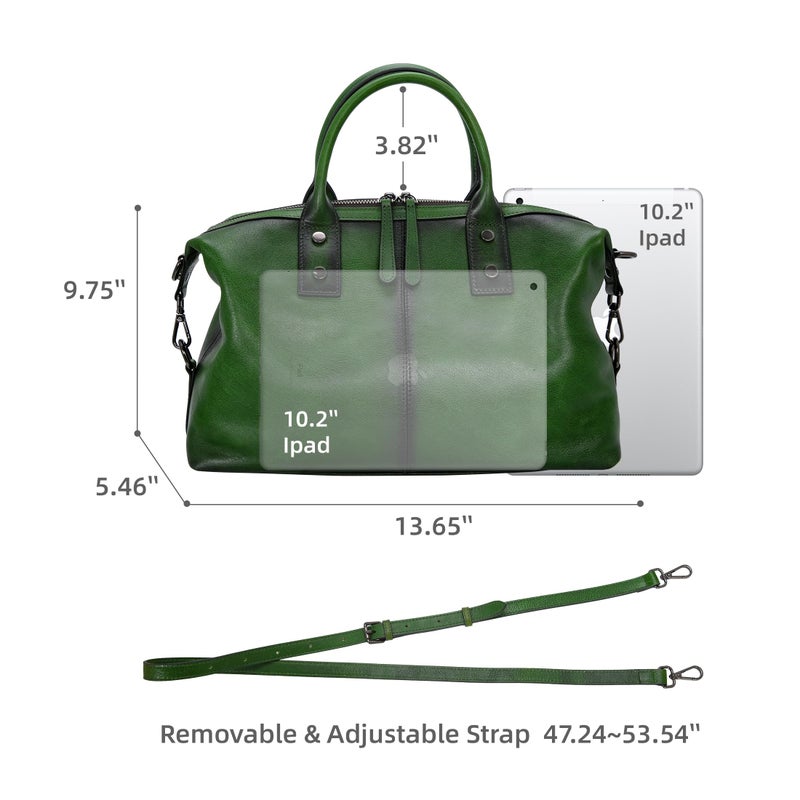 Iswee Satchel Bags Retro Leather Purses for Women Handbags Shoulder Bags Luxury Tote Hobo Cross Body Work Doctor Bag Pocketbooks(Green) - Image 4