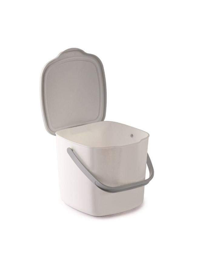 Snips Hanging Kitchen Compost Bin with Handle Off-White and Grey 3 Liter 010079 - Image 1