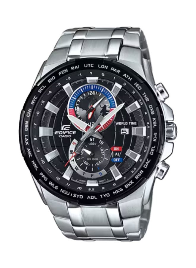CASIO EDIFICE Analog Chronograph Watch EFR-550D-1AVUDF, 50.3 mm Black Dial, Stainless Steel Case & Bracelet 100 m WR - Image 1