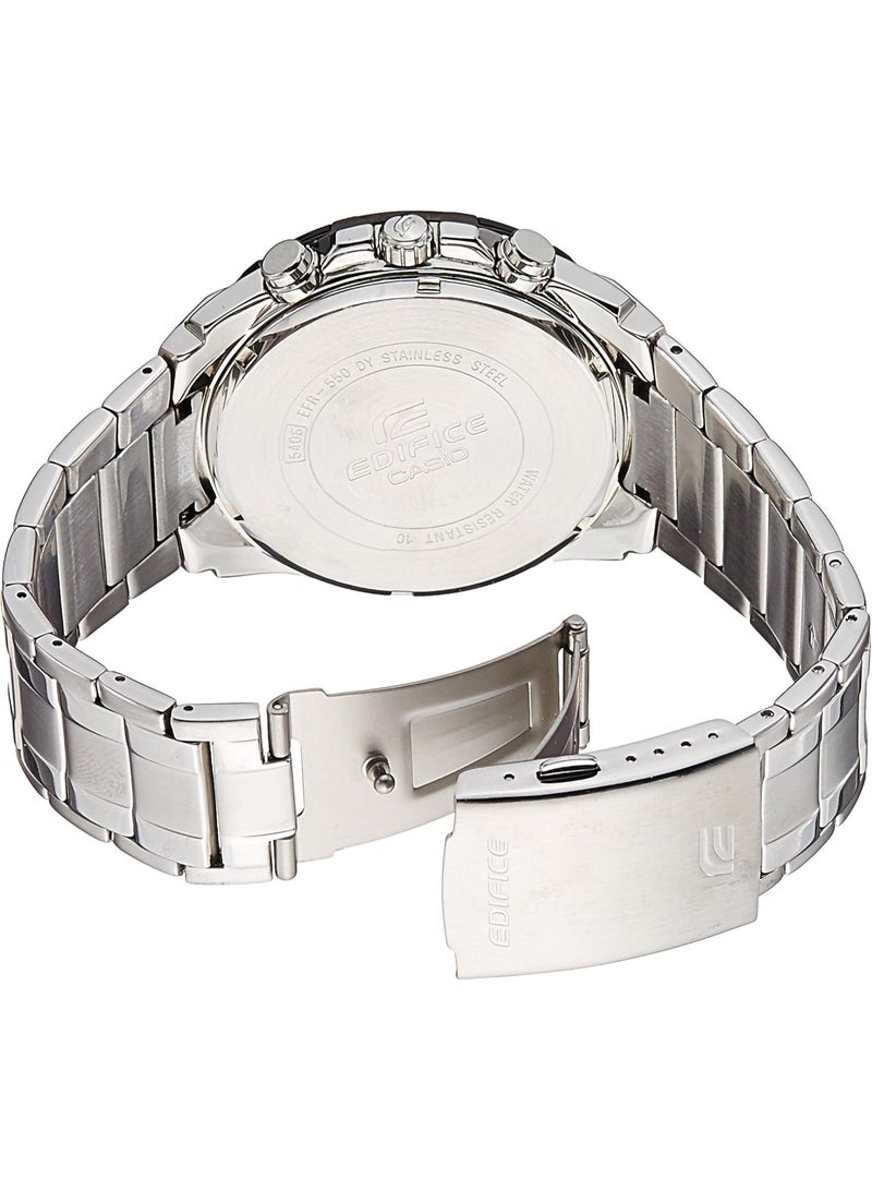 CASIO EDIFICE Analog Chronograph Watch EFR-550D-1AVUDF, 50.3 mm Black Dial, Stainless Steel Case & Bracelet 100 m WR - Image 2