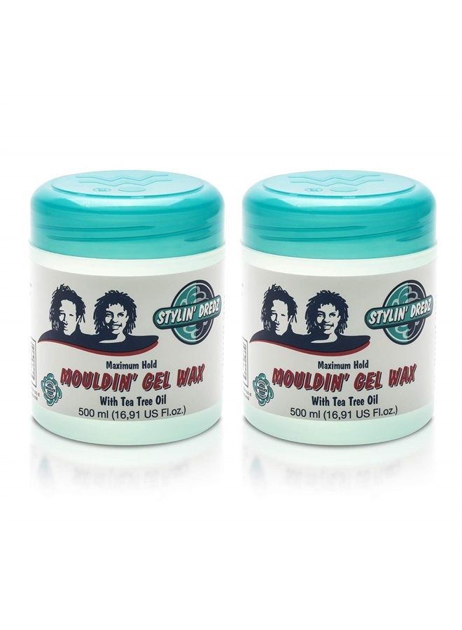 Stylin Dredz شمع جل مولدين مع زيت شجرة الشاي - التواء وقفل - تثبيت أقصى (500 مل، عبوة من 2) - Image 1