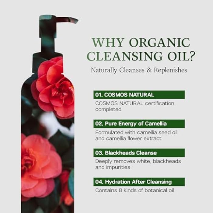 SanDaWha SKINCURE Camellia Natural Mild Cleansing Oil - Korean Skincare Deep Makeup Remover & Pore Cleanser for Blackheads and Sebum with 8 Plant Oils, Ideal for Sensitive Skin, 6.76 fl. oz. - Image 2