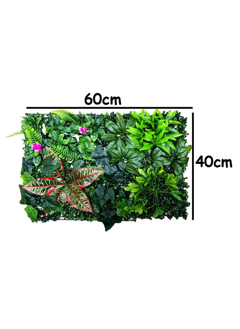 HOME TASTE Artificial Wall Grass Panels | Boxwood Faux Greenery Panels, 40x60cm Eucalyptus Leaves Turf for Indoor and Outdoor Wall Decor – Realistic Hedge Privacy Fence Screen for Garden  - Image 2