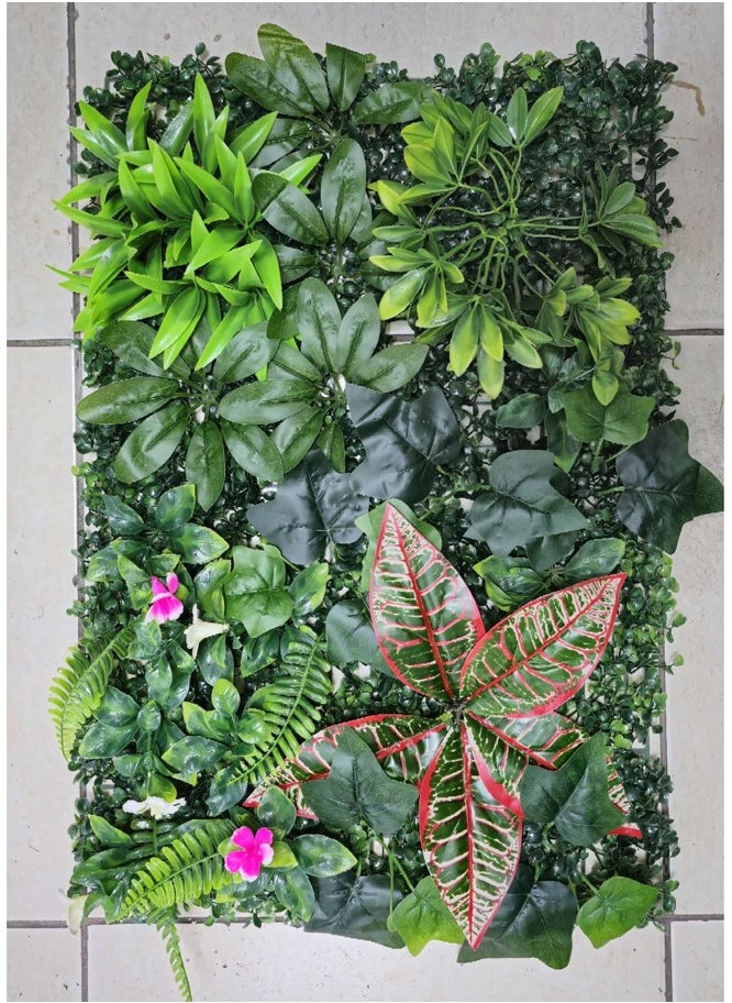 HOME TASTE Artificial Wall Grass Panels | Boxwood Faux Greenery Panels, 40x60cm Eucalyptus Leaves Turf for Indoor and Outdoor Wall Decor – Realistic Hedge Privacy Fence Screen for Garden  - Image 3