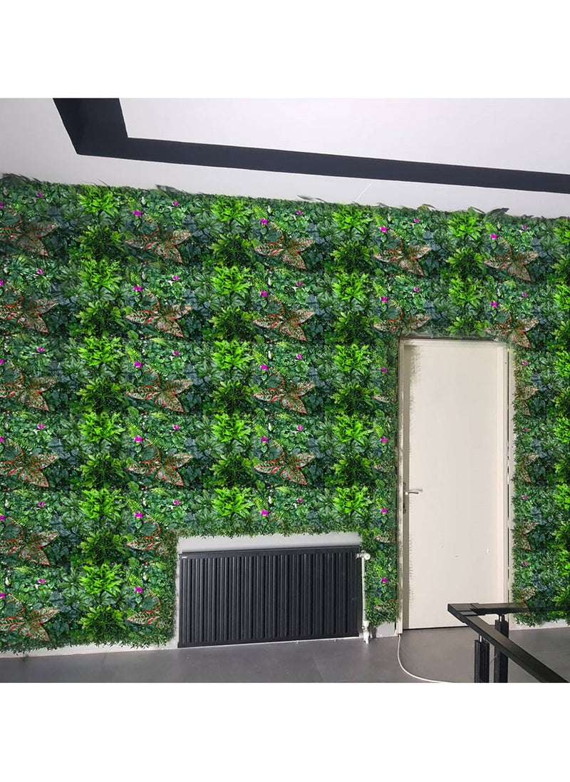 HOME TASTE Artificial Wall Grass Panels | Boxwood Faux Greenery Panels, 40x60cm Eucalyptus Leaves Turf for Indoor and Outdoor Wall Decor – Realistic Hedge Privacy Fence Screen for Garden  - Image 4