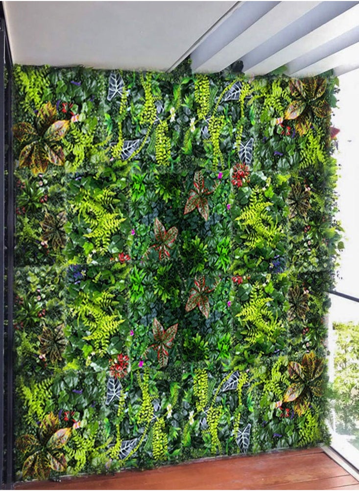 HOME TASTE Artificial Wall Grass Panels | Boxwood Faux Greenery Panels, 40x60cm Eucalyptus Leaves Turf for Indoor and Outdoor Wall Decor – Realistic Hedge Privacy Fence Screen for Garden  - Image 5