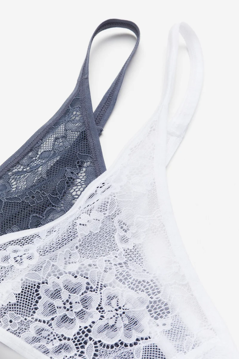 H&M 3-pack lace thong briefs