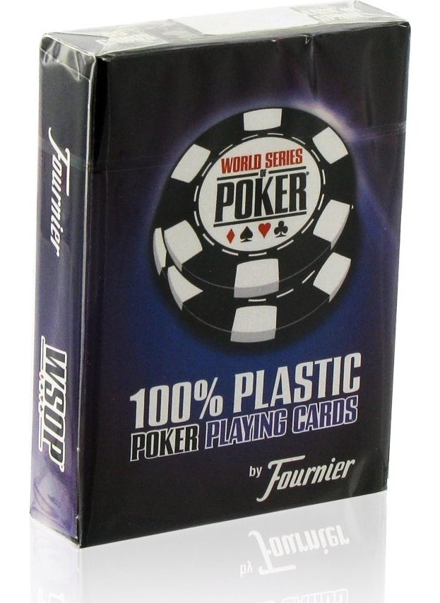 Fournier - Wsop Jumbo Index 100% Plastic Poker Playing Card - Blue - Image 1