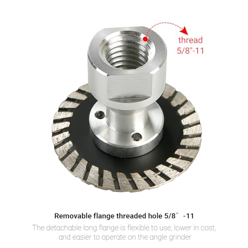LOZLIN 50mm Diamond Saw Blade 5/8-11 Thread, Turbo Rim Cutting Disc for Granite Marble Concrete Stone, Compact Engraving Wheel for Angle Grinder Rotary Tool Power Drill - Image 5
