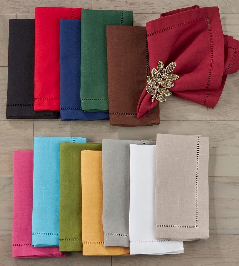 Saro Lifestyle Dinner Napkin with Hemstitched Border Set of 12 Terracotta 18 - Image 5