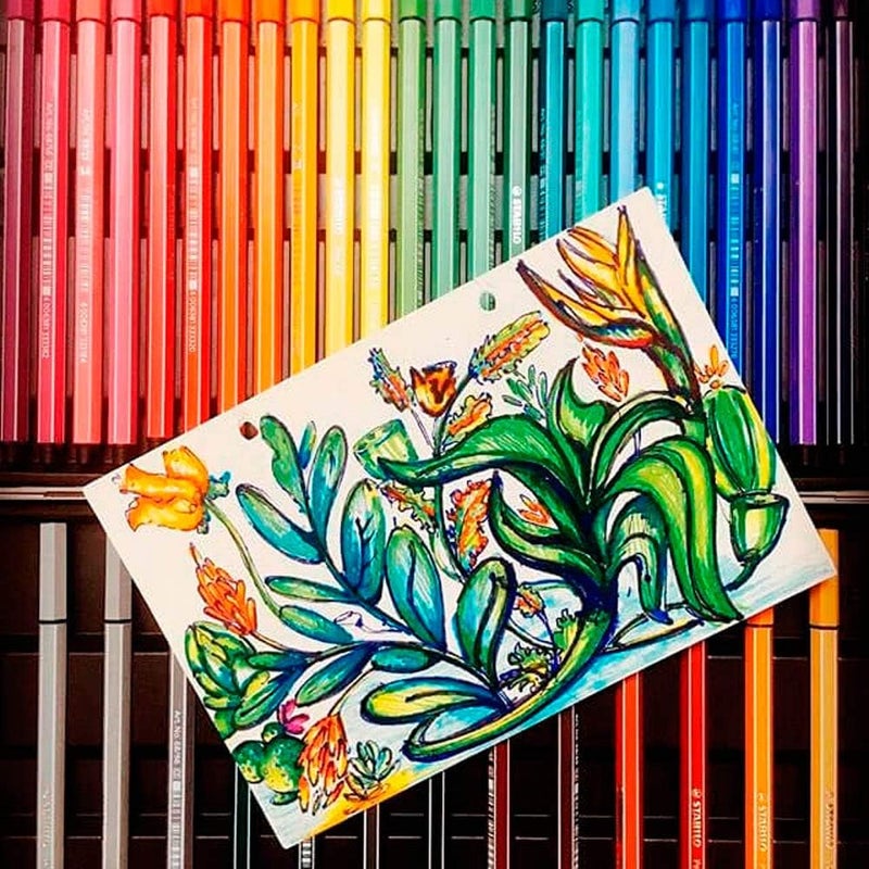 STABILO STABILO Pen 68 Fibre Tip Fineliner  10mm  Avocado Set  Wallet of 8 Assorted Colours  - Image 3