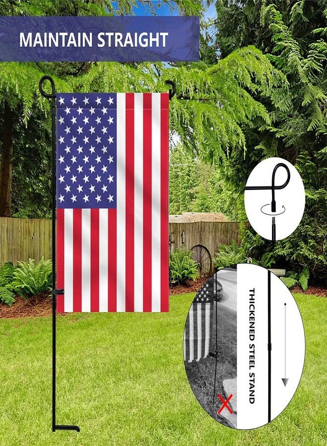 YEAHOME 2PC Garden Flag Holder Stand, Weather-Proof Yard Flag Pole Black Metal Powder-Coated Flagpole with Tiger Clip and Rubber Stopper for Garden Flags Outdoor Decorations - Image 4