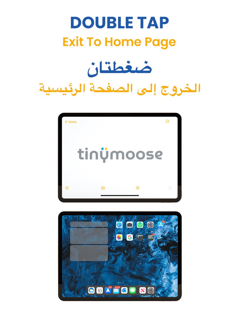 TinyMoose - Stylus Pen Pencil Pro 2 Updated with Gestures / On-Screen Battery Indicator / Fast USB-C Charging / Palm Rejection For Apple iPad 2018 and Later - Black Edition - Image 1