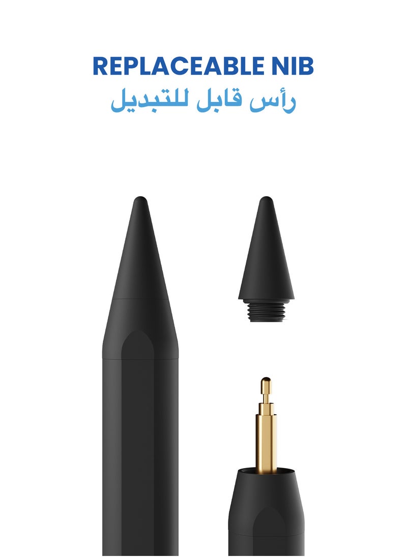 TinyMoose - Stylus Pen Pencil Pro 2 Updated with Gestures / On-Screen Battery Indicator / Fast USB-C Charging / Palm Rejection For Apple iPad 2018 and Later - Black Edition - Image 1