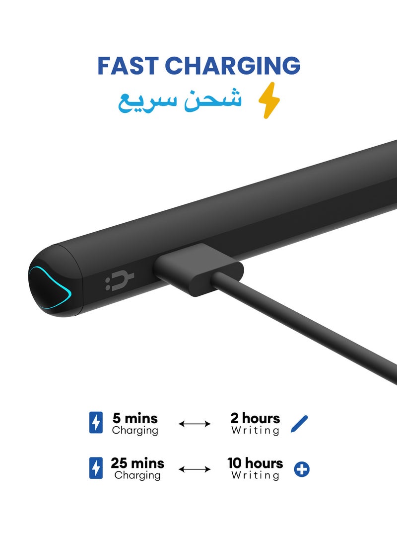 TinyMoose - Stylus Pen Pencil Pro 2 Updated with Gestures / On-Screen Battery Indicator / Fast USB-C Charging / Palm Rejection For Apple iPad 2018 and Later - Black Edition - Image 1