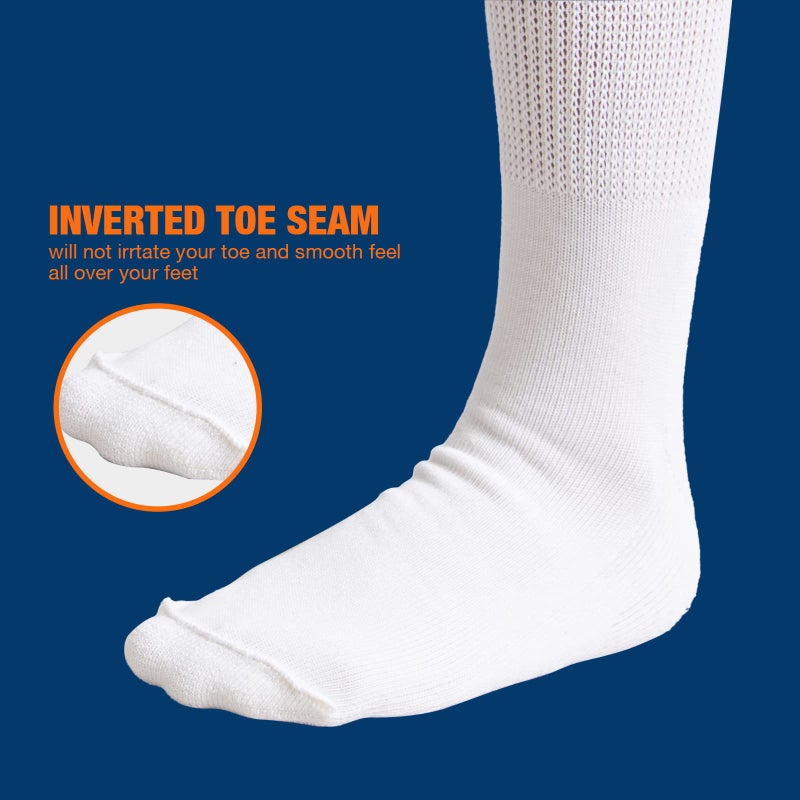 Bulinlulu Extra Wide Diabetic Socks for Men & Women, 4 Pairs Hospital Socks for Swollen Feet, Lymphedema, Edema, Cast, Bariatric, 4 Black - Image 4