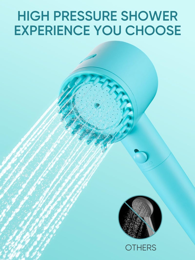 Cobbe Filtered Shower Head with Handheld, High Pressure 5-mode Showerhead with Filters, Built-in Power Wash for Hard Water - Remove Chlorine - Reduces Dry Itchy Skin, Emerald green - Image 5