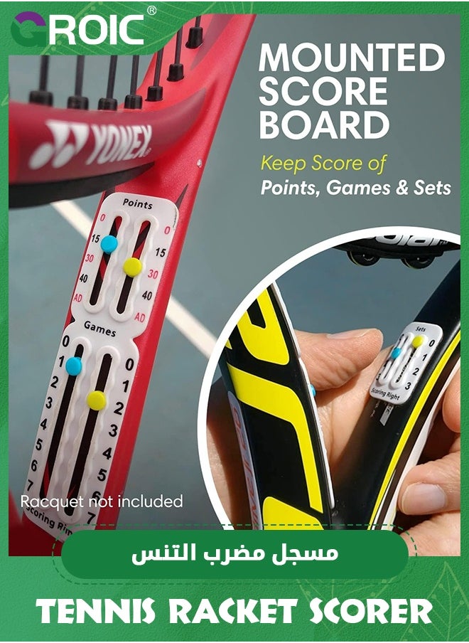 GROIC Tennis Score Keeper for Racket Padel, Tennis Racket Pickleball Paddle Scorekeeper, Small Score Board Counter for Tennis Trainer, Point Tracker Recording Points, Recording Points & Sets, 1.9g  - Image 2