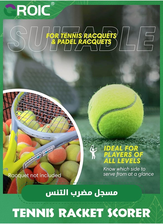 GROIC Tennis Score Keeper for Racket Padel, Tennis Racket Pickleball Paddle Scorekeeper, Small Score Board Counter for Tennis Trainer, Point Tracker Recording Points, Recording Points & Sets, 1.9g  - Image 4