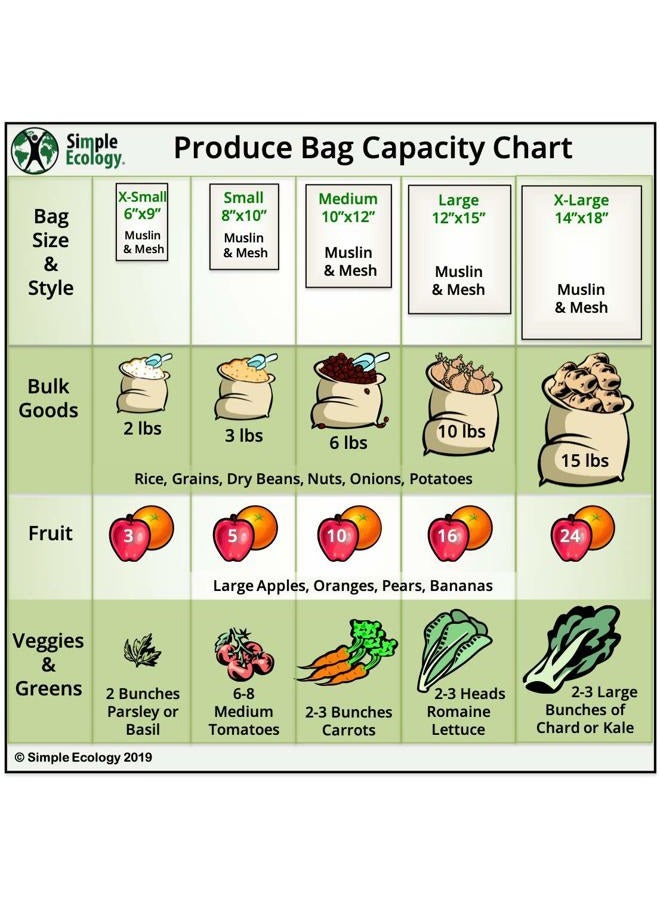 Simple Ecology Muslin Reusable Produce Shopping and Storage Bags, Organic Cotton, Drawstring, Washable, Tare Weight Tag; X Small 3 pack - Image 5