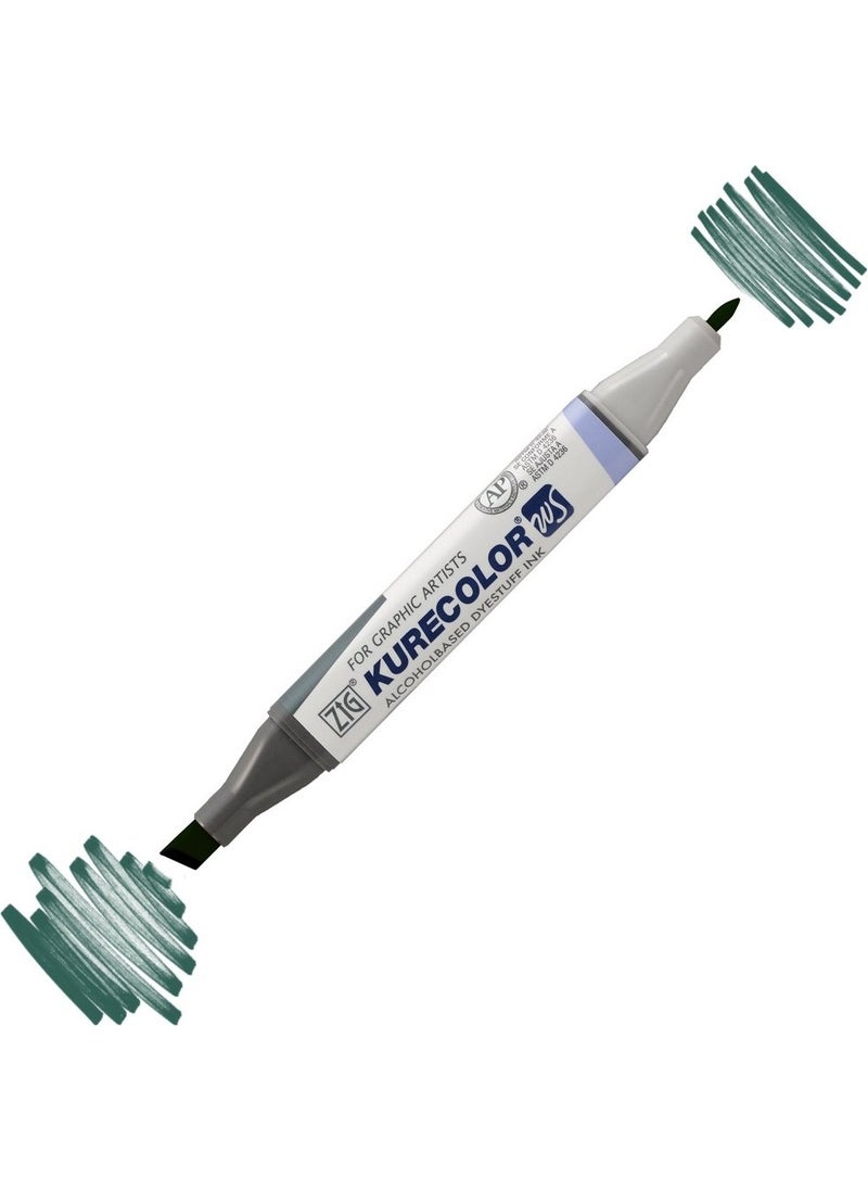 Zig Kurecolor KC3000 Twin S Marker Pen 539 Marine Green  - Image 2