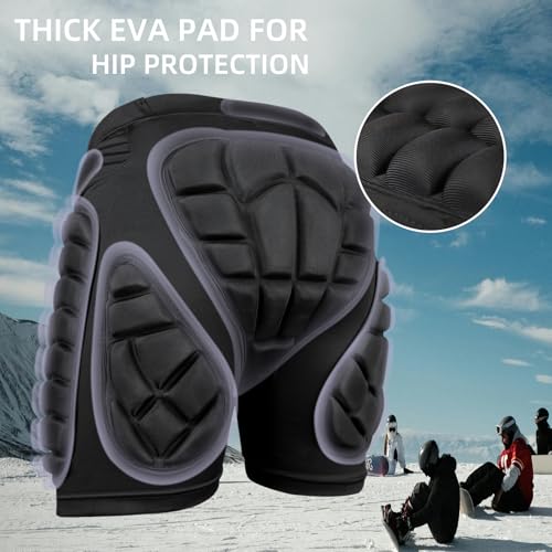 Cienfy 3D Hip Protection Eva Butt Pads Protective Padded Shorts Crash Pad Impact Gear for Skiing Skating Snowboarding Skateboarding (X-Small) - Image 3
