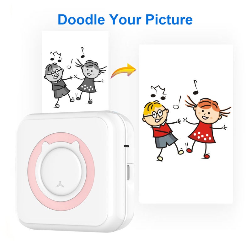 Mini Portable Photo Printer: Royal Blue, 1000mAh Rechargeable Battery - Wireless BT Connection, Ink-Free Thermal Printing Pocket Printer for Students, Parents and Daily Life - Image 2