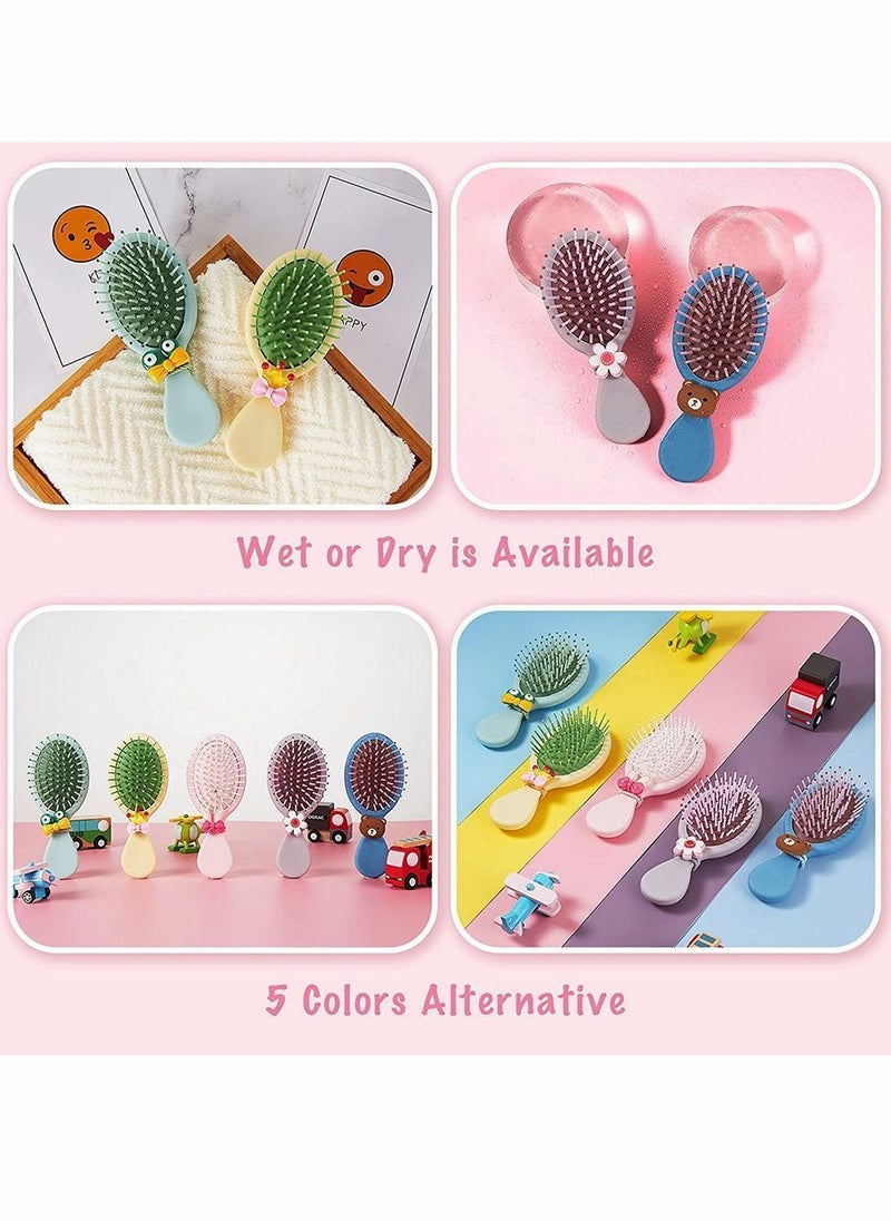 Y&D Bear Pattern Hair Brush, for Girls Boys Women Men Kids Wet Dry Hair, Mini Travel Detangling Brush All Types Glide Through Tangles With Ease Smoothing Massaging (Blue)  - Image 4