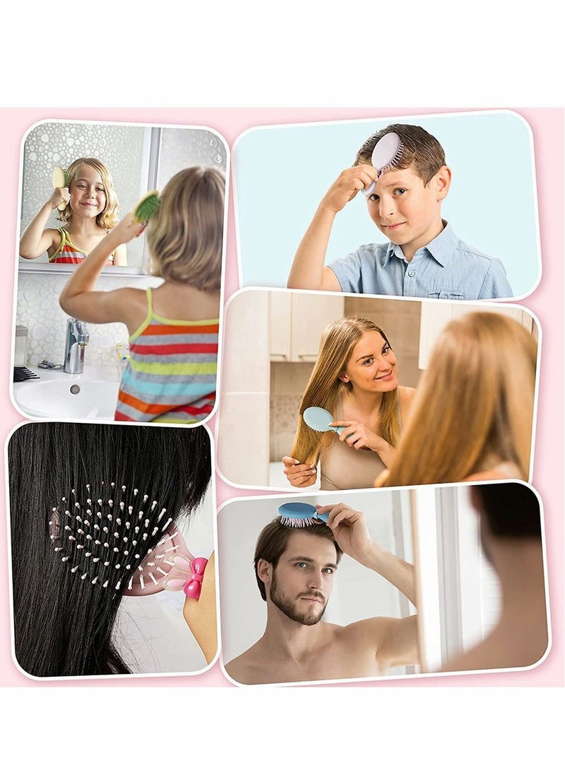 Y&D Bear Pattern Hair Brush, for Girls Boys Women Men Kids Wet Dry Hair, Mini Travel Detangling Brush All Types Glide Through Tangles With Ease Smoothing Massaging (Blue)  - Image 5