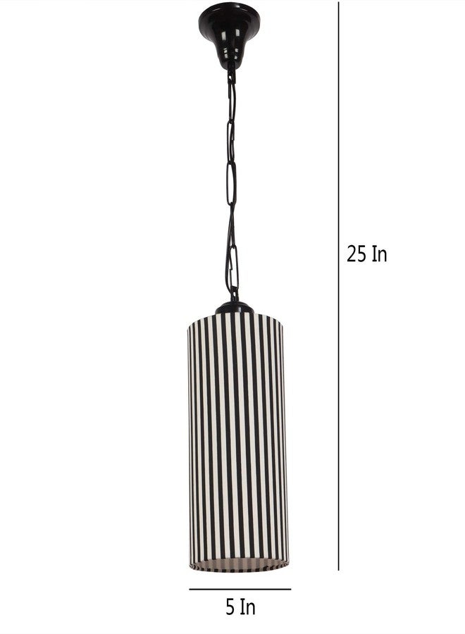 tu casa Pendant/Hanging Light Lamps Black Metal Base with Multi Zebra Cotton (Zebra Print) Shades for Home Décor, Bedrooms, Living Room, Gifting, Diwali, Dining Space, Restaurants (H-25) - Image 5